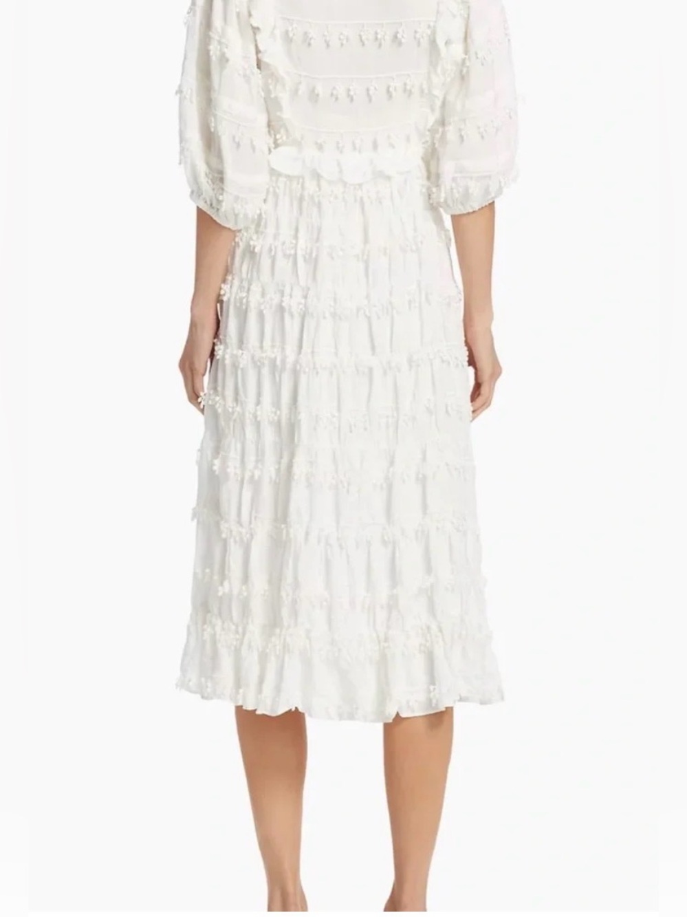 FARM Rio Ruffle Trim Dress White Small - Picture 2 of 9
